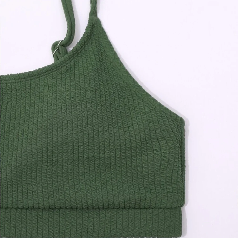 Green Ribbed Bikini Set - Picture 4 of 10